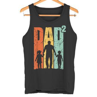 Papá De Dos Cuadrados Retrointage Padre Camiseta sin mangas - Regaloses