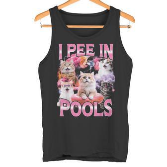 I Pee In Pools Lustige Bootleg Katze Tank Top - Seseable