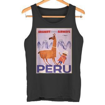 Peru レトロ ヴィンテージ 航空会社 トラベルポスター タンクトップ - Kawaiitshirt