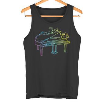 Piano Cats Piano Lover Piano Player Pianista Amante De Los Gatos Camiseta sin mangas - Regaloses