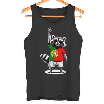 Portugiesische Flagge Waschbär Lustig Portugal Tank Top - Seseable