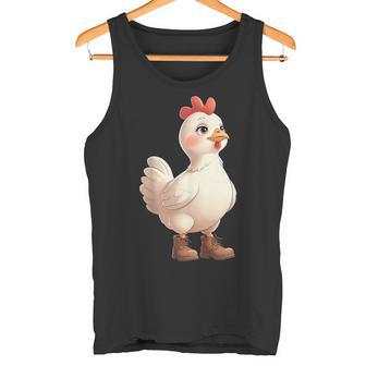 Poule Avec Bottes Ferme Débardeur e - Cadeauxyz