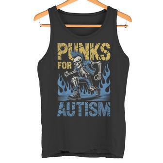 Punks For Autismkeleton Mohawk Bootsensibilisation Aux Flammes Débardeur e - Cadeauxyz