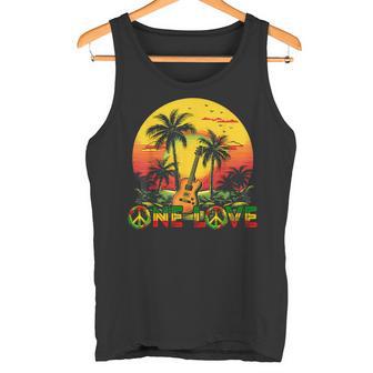 Rasta Reggaeunset Jamaica Guitarrista Reggae Music Guitarra Camiseta sin mangas - Regaloses