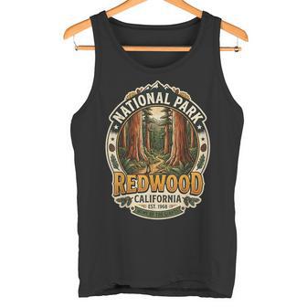 Redwood National Park California Badgeintage En Forêt De Randonnée Débardeur e - Cadeauxyz
