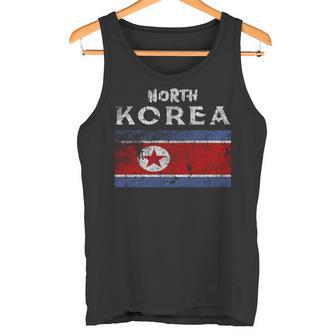 Retro De La Bandera Coreana Envejecida De Corea Del Norte Manga Larga Camiseta sin mangas - Regaloses