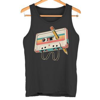 Retro Kassette Bleistift 80Er 90Er Musikliebhaberintage Tank Top - Seseable