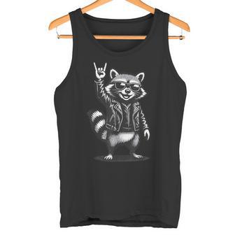 Retro Waschbär Rock Musik Geschenk Lustiger Wachbär Racoon Tank Top - Seseable