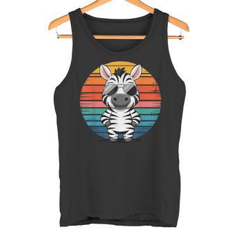 Retro Zebra Mitonnenbrille Zebraintagetyle Tank Top - Seseable