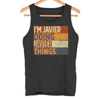 Retrooy Javier Haciendo Cosas De Javier Divertido Chiste De Cumpleaños Camiseta sin mangas - Regaloses