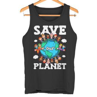 Salvemos Nuestro Planeta Promoción De La Naturalezaensibilización Día De La Tierra Niños Camiseta sin mangas - Regaloses