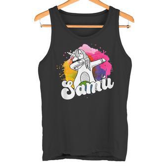 Samu Nom De Garçon Cool Avec Une Licorne Colorée Débardeur e - Cadeauxyz