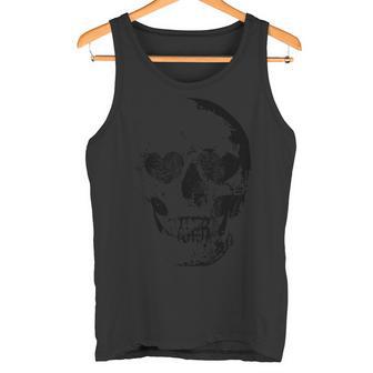 Skull With Hearthaped Eyes タンクトップ - Kawaiitshirt