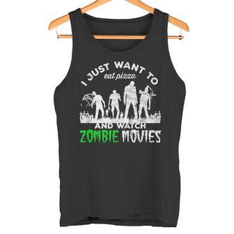 Solo Quiero Comer Pizza Yer Películas De Zombies Camiseta sin mangas - Regaloses