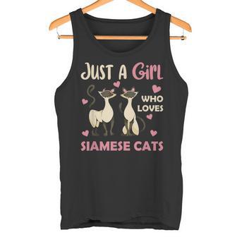Solo Una Chica Que Ama A Los Gatosiameses Lindo Manga Anime Gatos Camiseta sin mangas - Regaloses