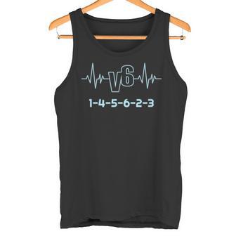 V6 ハートビートデザイン 6シリンダーカーファン用 タンクトップ - Kawaiitshirt