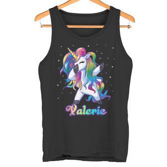 Valerie Nom Personnalisé Licorne Arc-En-Ciel Débardeur e - Cadeauxyz
