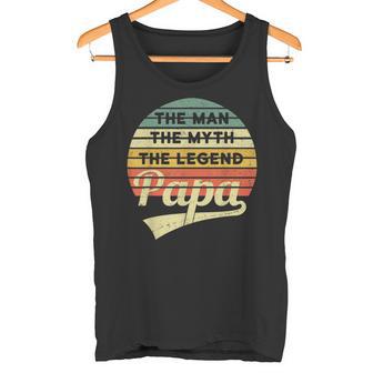 Vatertag Retro The Man The Myth The Legend Papa Tank Top - Seseable