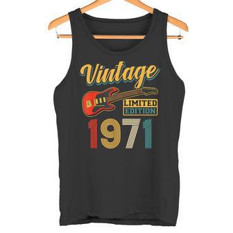 Vintage 1971 Edición Limitada Guitarra Año Nacimiento Camiseta sin mangas - Regaloses