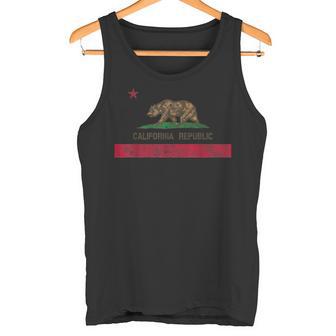 Vintage California Republic Flag ビンテージ・スタイルカリフォルニア共和国旗 タンクトップ - Kawaiitshirt