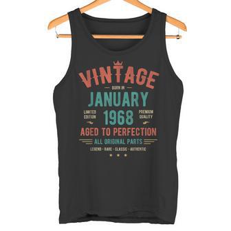 Vintage Janvier 1968 Né En 1968 53 Anniversaire Débardeur e - Cadeauxyz