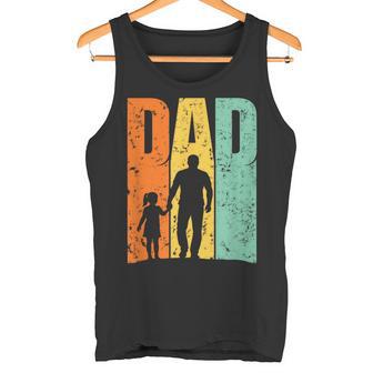 Vintage-Papa-Vater-Tochter-Silhouette Tank Top - Seseable