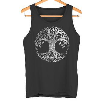 Yggdrasil Tree Of Life バイキング ノルウェー風 ルーン風 ホワイトシンボル タンクトップ - Kawaiitshirt