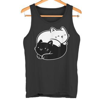 Ying Yang Japonés Equilibrio Lindo Gato Kawaii Amante De Los Gatos Camiseta sin mangas - Regaloses