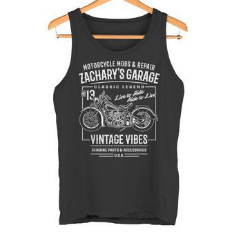 Zacharyのガレージバイクデザイン タンクトップ - Kawaiitshirt
