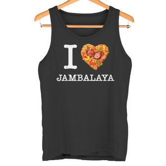 “I Love Jambalaya” のジャンバラヤ好き向けデザイン タンクトップ - Kawaiitshirt