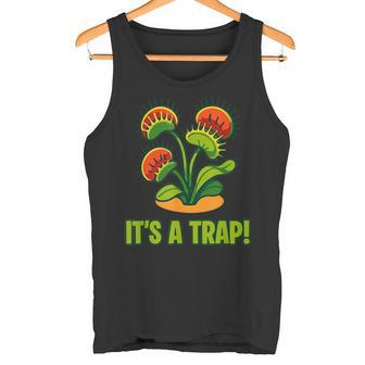 おもしろハエトリグサ It's A Trap 食虫植物 ボタニカル タンクトップ - Kawaiitshirt