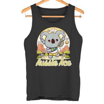 かわいい テニス コアラ 可愛い アスレチック 夏 テニス キャンプ タンクトップ - Kawaiitshirt