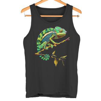 かわいいカラフルなカメレオントカゲ動物愛好家のアート タンクトップ - Kawaiitshirt