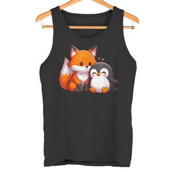 かわいいキツネとペンギンのデザイン タンクトップ - Kawaiitshirt
