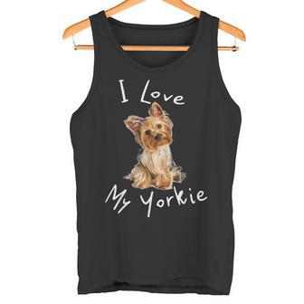 アイ・ラブ・マイ・ヨーキー・ヨーキー・ヨーキー・ドッグ・ファンへのギフト タンクトップ - Kawaiitshirt