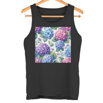 アジサイの水彩柄アジサイ タンクトップ - Kawaiitshirt