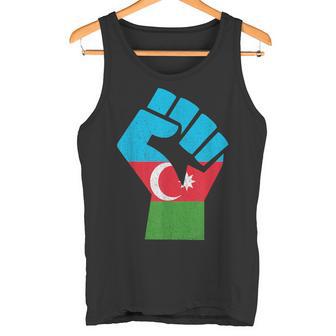 アゼルバイジャン 国旗 アゼルバイジャン ルーツ 手拳 パワー アゼルバイジャン タンクトップ - Kawaiitshirt