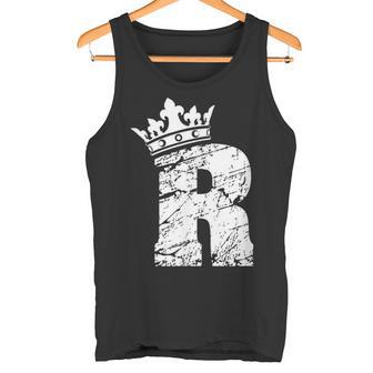 アルファベットtシャツ イニシャル文字 R & キング クイーン クラウン タンクトップ - Kawaiitshirt