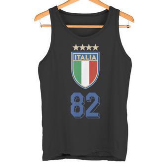イタリア 1982 ワールドカップ サッカー ヴィンテージ クレスト グラフィック タンクトップ - Kawaiitshirt