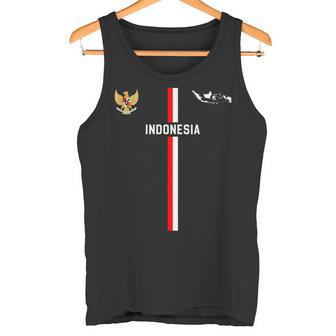 インドネシア国旗、インドネシアのシルエットマップ、国章 長袖tシャツ タンクトップ - Kawaiitshirt