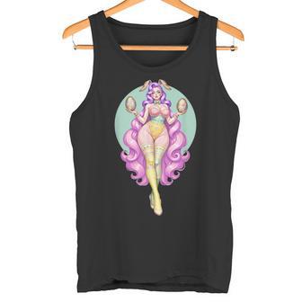 イースターエッグ ウサギ ヴィンテージ ピンナップ バニー スーツ ファンタジーガール タンクトップ - Kawaiitshirt