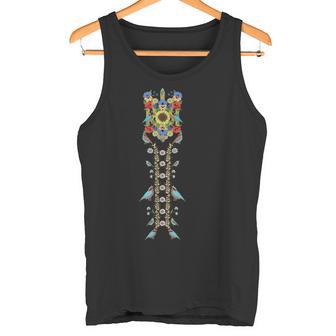 ウクライナのトリサブトライデント&鳥 フローラル ウクライナ ヴィシヴァンカ タンクトップ - Kawaiitshirt