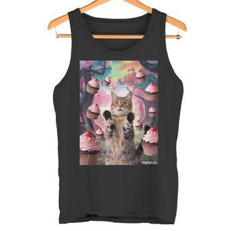 カップケーキの森の猫 タンクトップ - Kawaiitshirt