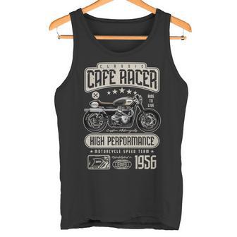 カフェ レーサー バイクの誕生日 1956 年生まれのバイカー 長袖tシャツ タンクトップ - Kawaiitshirt