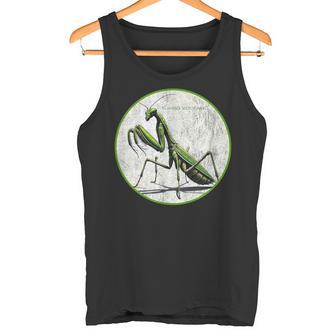 カラフル レトロ カマキリ 昆虫 ヴィンテージ デザイン タンクトップ - Kawaiitshirt