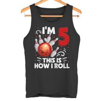 キッズ 5歳の誕生日 男の子 ボウリング This Is How I Roll 5歳 タンクトップ - Kawaiitshirt