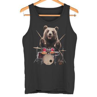 クマの演奏 ドラム リアル タンクトップ - Kawaiitshirt