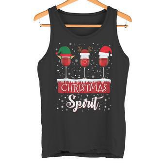 クリスマススピリット 赤ワイングラス サンタクロース エルフ トナカイ タンクトップ - Kawaiitshirt