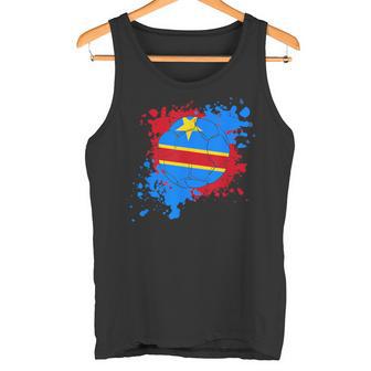 コンゴ民主共和国の国旗付きサッカーボール タンクトップ - Kawaiitshirt