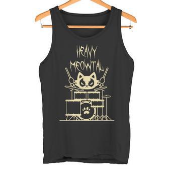 ゴスサタン ネコ コンサート フェス ブラック ヘヴィデスメタル タンクトップ - Kawaiitshirt